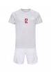 Danmark Kasper Dolberg #12 Babyklær Borte Fotballdrakt til barn VM 2022 Korte ermer (+ Korte bukser)